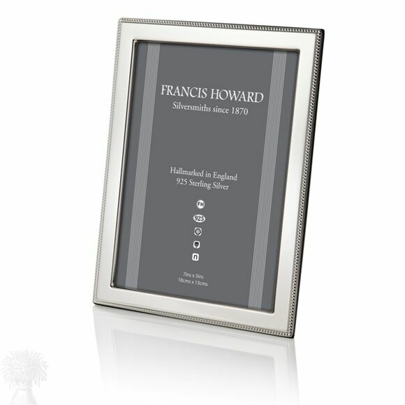 Sterling Silver Bead Edge 10 x 8" Photo Frame