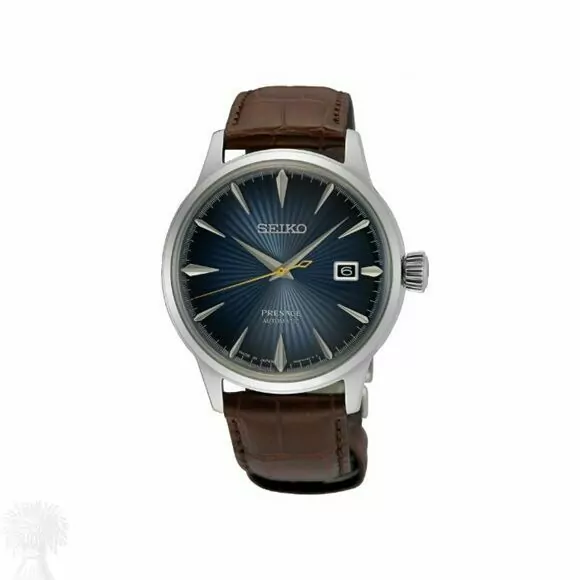 Gents Stainless Steel Seiko Presage Cocktail Time 'Midnight Blue Moon' Automatic Date Watch