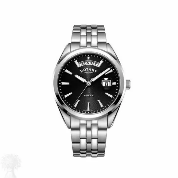 Gents Stainless Steel Rotary Day/Date Quartz Watch