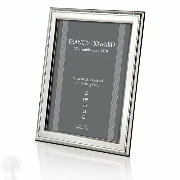 Sterling Silver Ribbon & Reed 7 x 5" Photo Frame