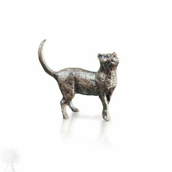Solid Bronze Miniature Cat Standing