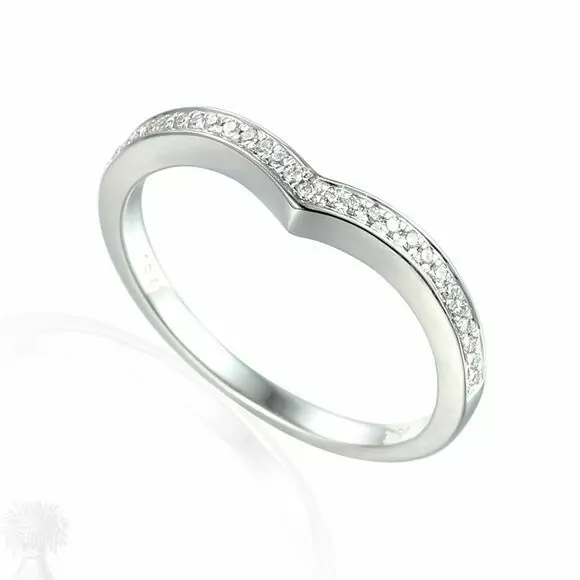 18ct White Gold Diamond Set Wishbone Ring
