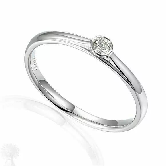 Platinum Single Stone Brilliant Cut Diamond Ring