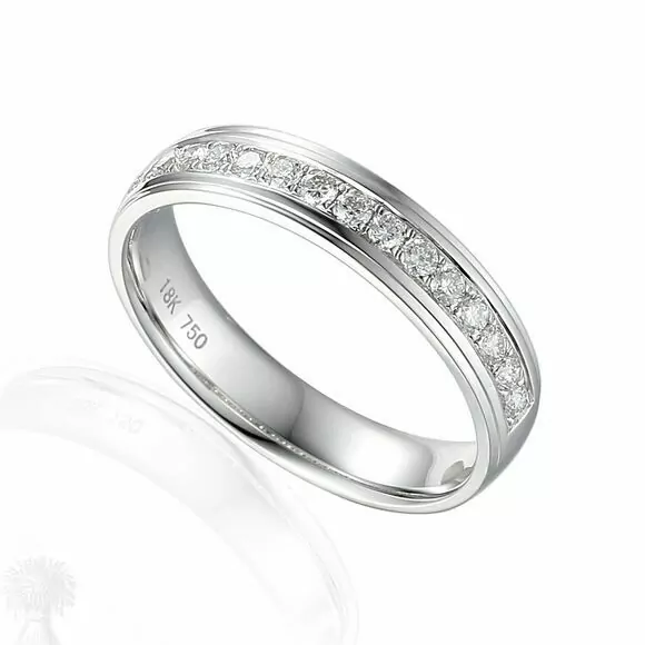 Platinum Brilliant Cut Diamond Half Eternity Ring